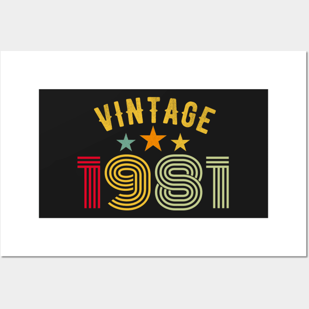 Vintage 1981 40th Birthday gift Wall Art by PlusAdore